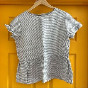 OffOn Linens Striped Peplum Top